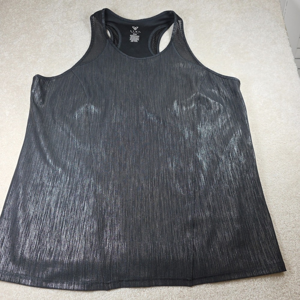 Lane Bryant Livi Active Tank Top Womens 22/24 Black Stretch Racerback Athleisure